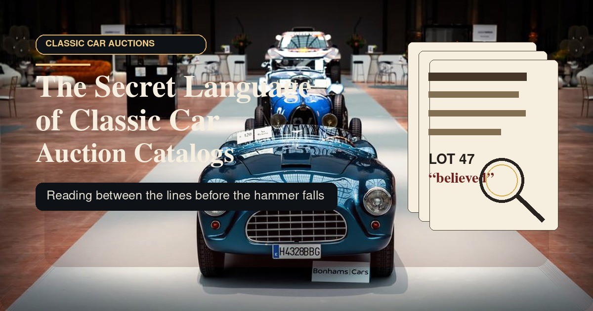 Vintage car collection display in a modern showroom